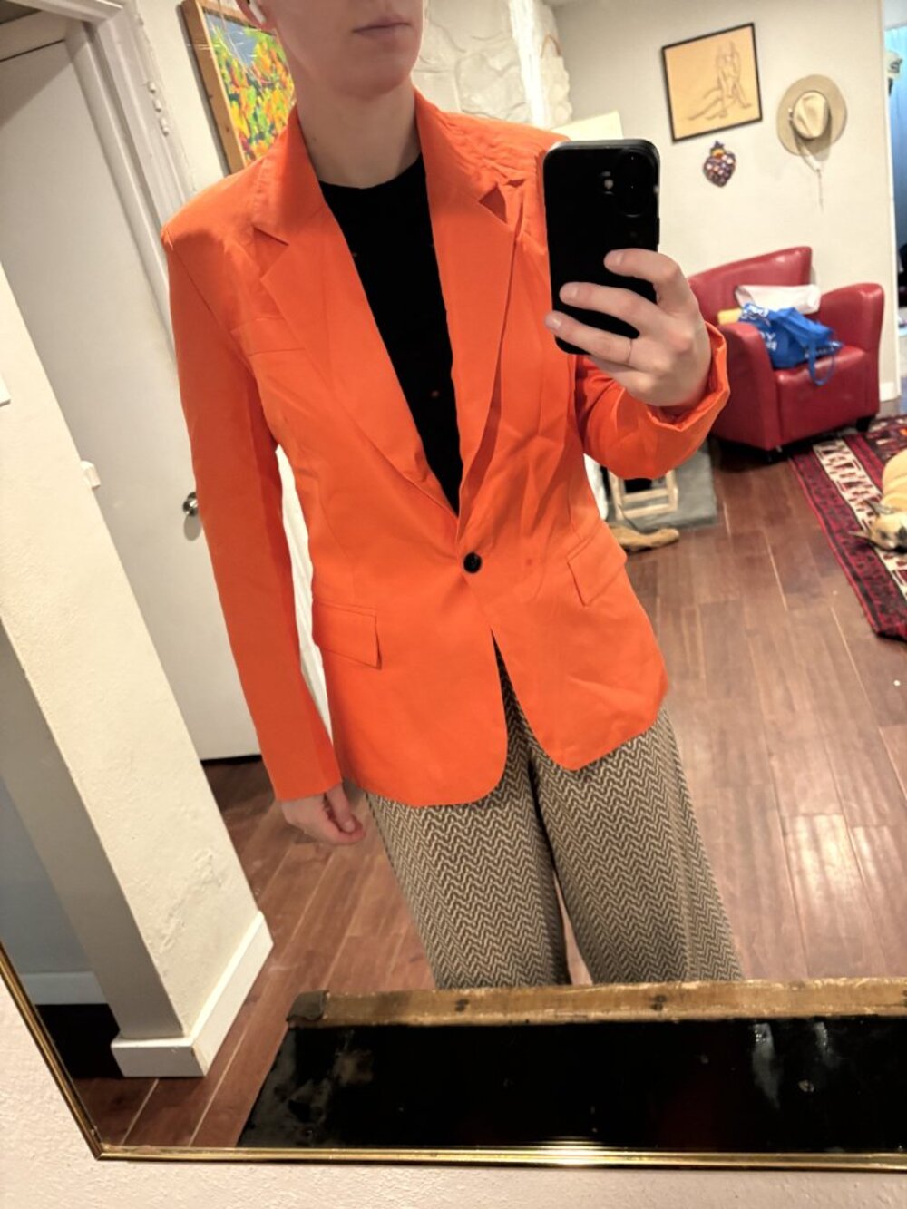 Orange Shein Blazer